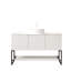 Meuble-lavabo de salle de bain, armoire de rangement autoportante avec 3 portes et tablette ouverte, lavabo rond en céramique blanche et plateau en pierre frittée blanche de Carrare-1170783884-1170783886
