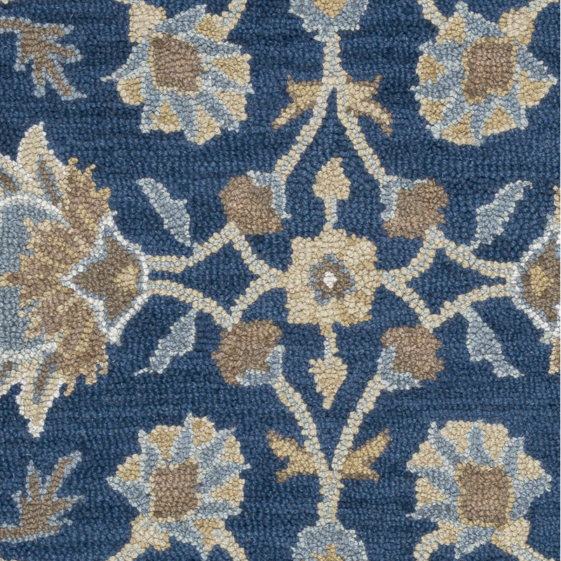 Tapis bleu en laine touffeté à la main Onca, Rectangle 8 pi x 10 pi