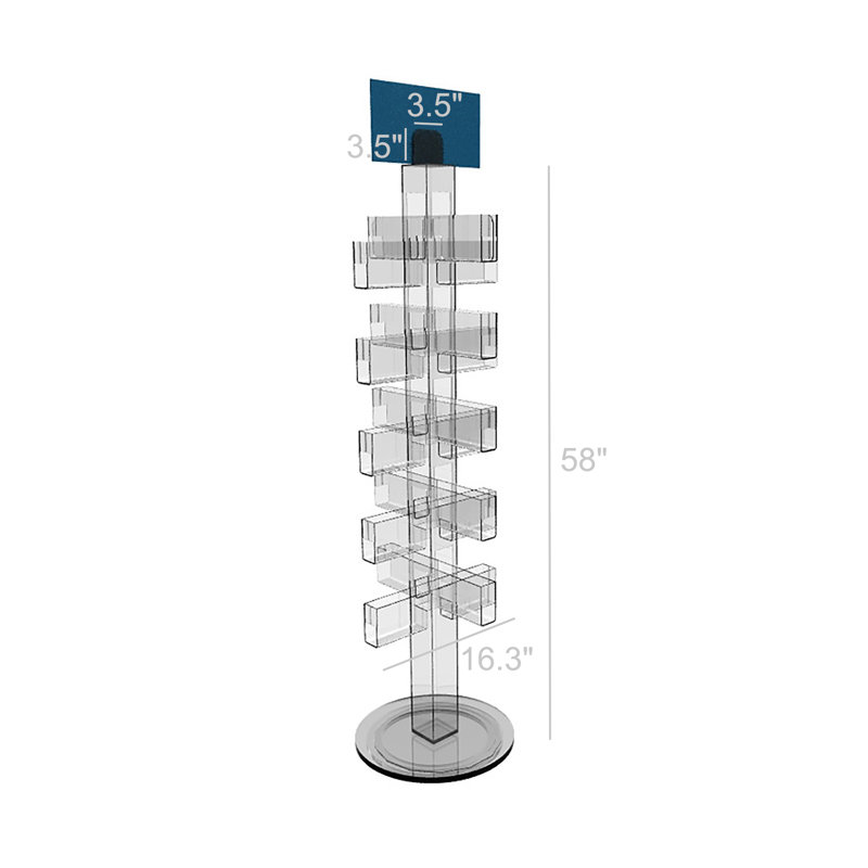 Fixturedisplays® Greeting Card Rack Clear Plexiglass Spinner Retail Floor Spinning Rack DVD CD Book Stand 10025-NEW