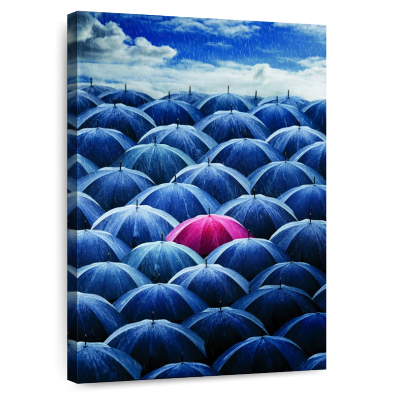 Kerner The Lone Red Umbrella, 36" H x 24" W