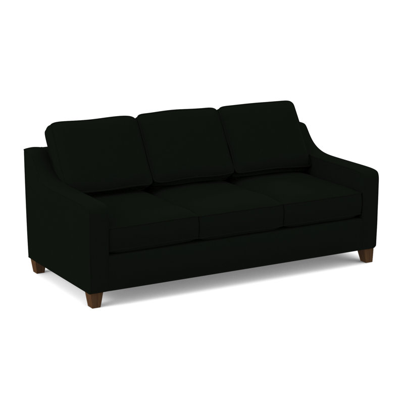 Clark 82" Square Arm Sofa with Reversible Cushions, Montana Walnut, Dorset Black