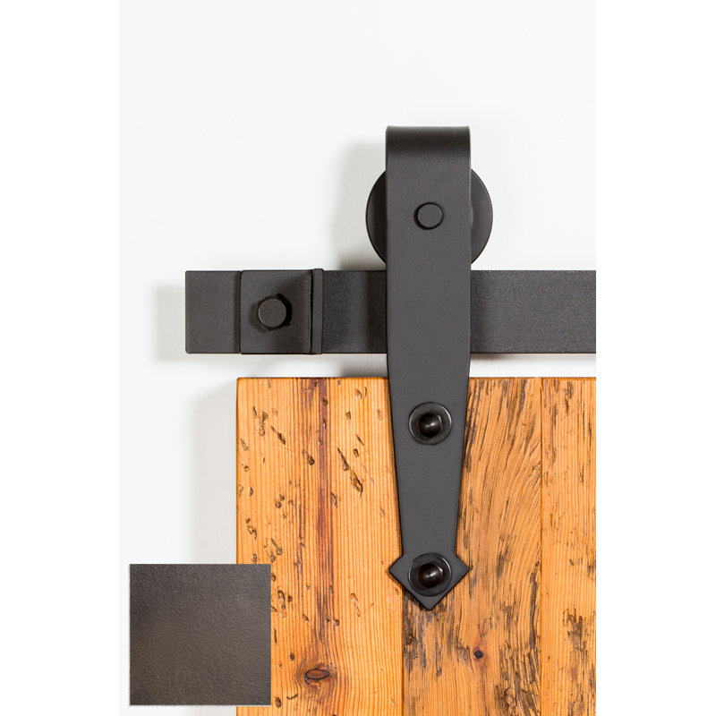 Ensemble de quincaillerie de porte de grange simple standard Arrowhead Premium, 84 po, Bronze peint