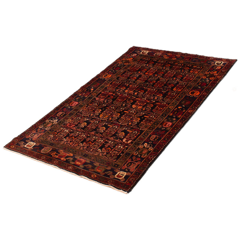 Tapis rectangulaire unique en laine de 4 pi 3 po x 7 pi années 1990 Avae