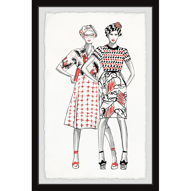 Deux filles par Marmont Hill - peinture encadrée, H 36 po x l 24 po x P 1,5 po