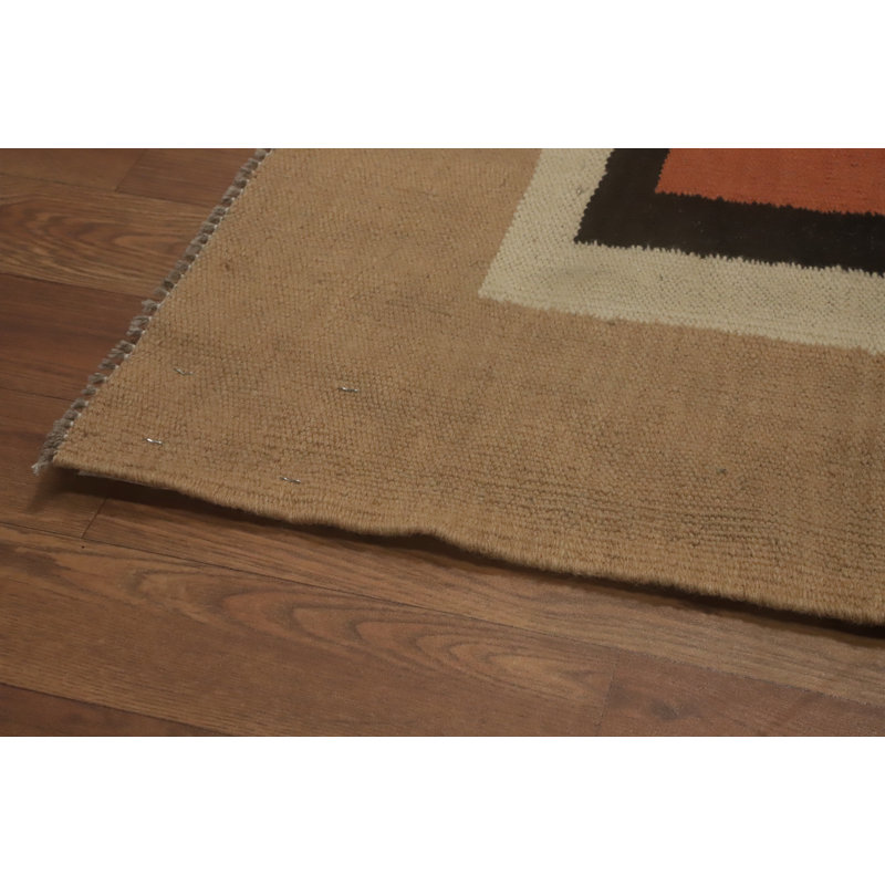 Tapis oriental multicolore à motif géométrique kilim 9 x 12