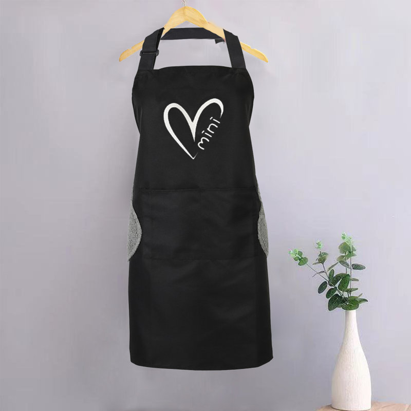 Polyester Bib Apron, 23.6" L x 19.7" W, Black