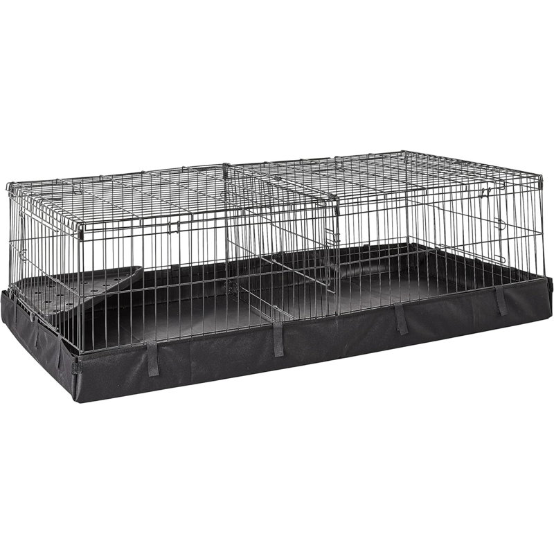 Leakproof Canvas Bottom Guinea Pig Pet Cage With Divider Set