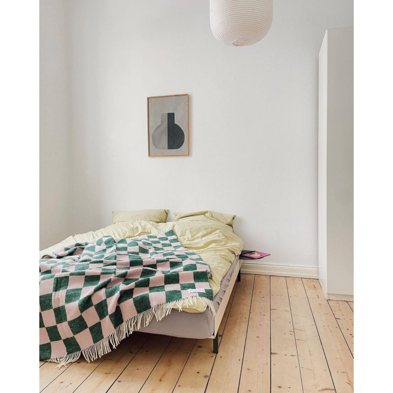Throw Blanket, Green/Pink