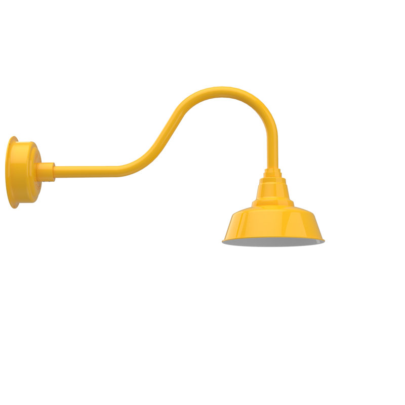 Luminaire de grange d'extérieur à DEL Vandervliet, Jaune, H 16,38 po x l 10 po x P 28,75 po