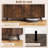 Buffet Sideboard Mid Century Modern 4-Door Storage Cabinet 50" Accent Cabinet Brown