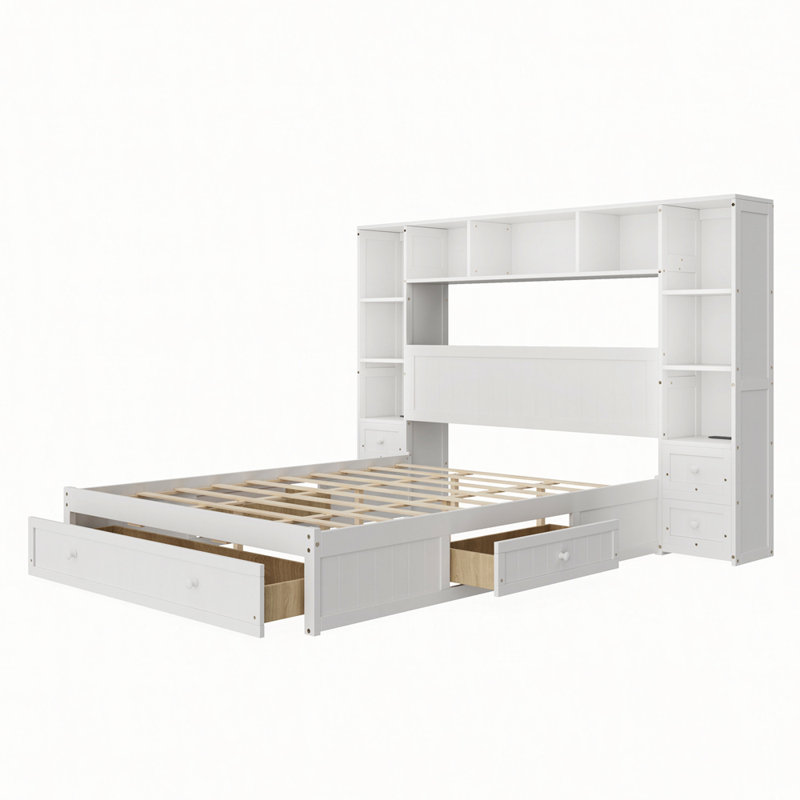 Lit plateforme Pine Wood, Queen
