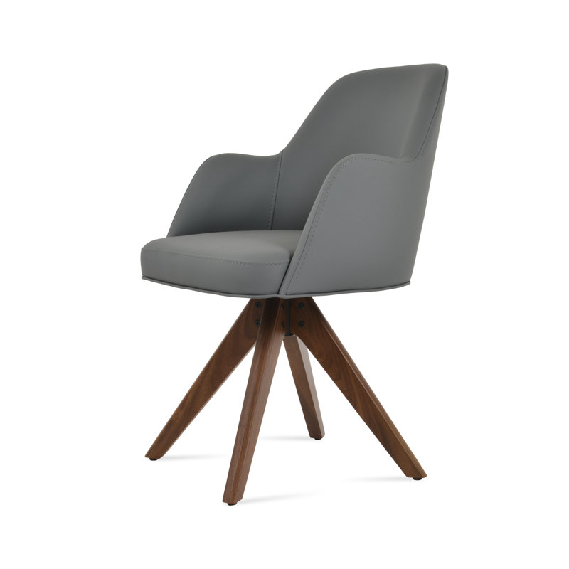 Fauteuil pivotant Marash, Noyer américain, Gris