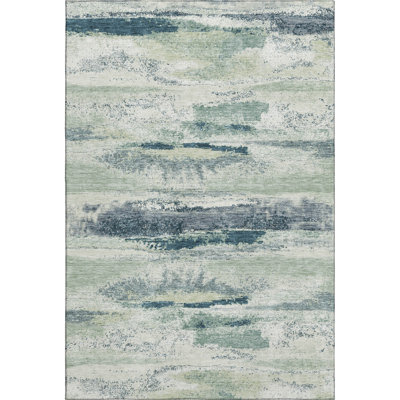 Premium Machine Washable Prisco Mint Rug