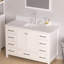 Comptoir-lavabo en pierre reconstituée de 122 cm (48 po) avec lavabo et dosseret en céramique-135814666