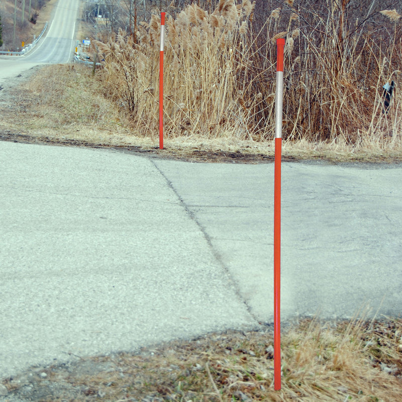 72" Reflective Fibreglass Driveway Markers, Orange High-Visibility Snow Stakes