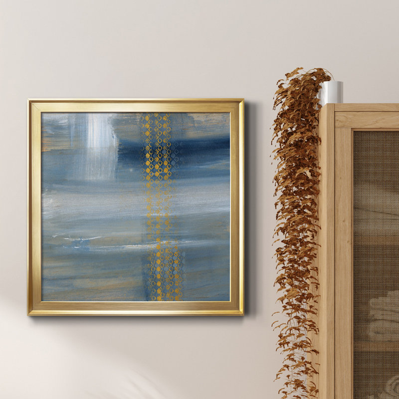 «Touching the Sky II», peinture sur toile encadrée, H 17,5 po x l 17,5 po x P 1,5 po, Toile encadrée dorée
