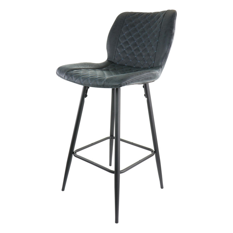 Ener Upholstered Faux Leather Counter Stool with Steel Frame