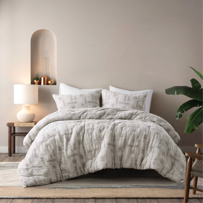 Édredon 3 pièces pour lit double / grand lit - Le rembourrage 100% coton rehausse l'ambiance de la literie élégante et fonctionnelle