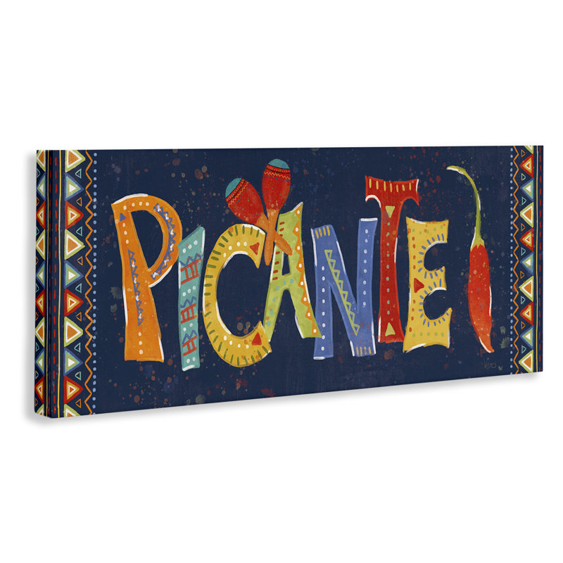 Art mural sur toile Picante con Pimiento Colorido par Veronique Charron, H 10 po x l 24 po
