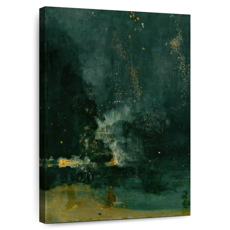 Avery Nocturne In Black And Gold - Falling Rocket, 39" H x 26" W