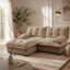 Canapé modulaire moderne en L de 77 pouces avec repose-pieds et coussins en chenille pour un confort et un style ultimes