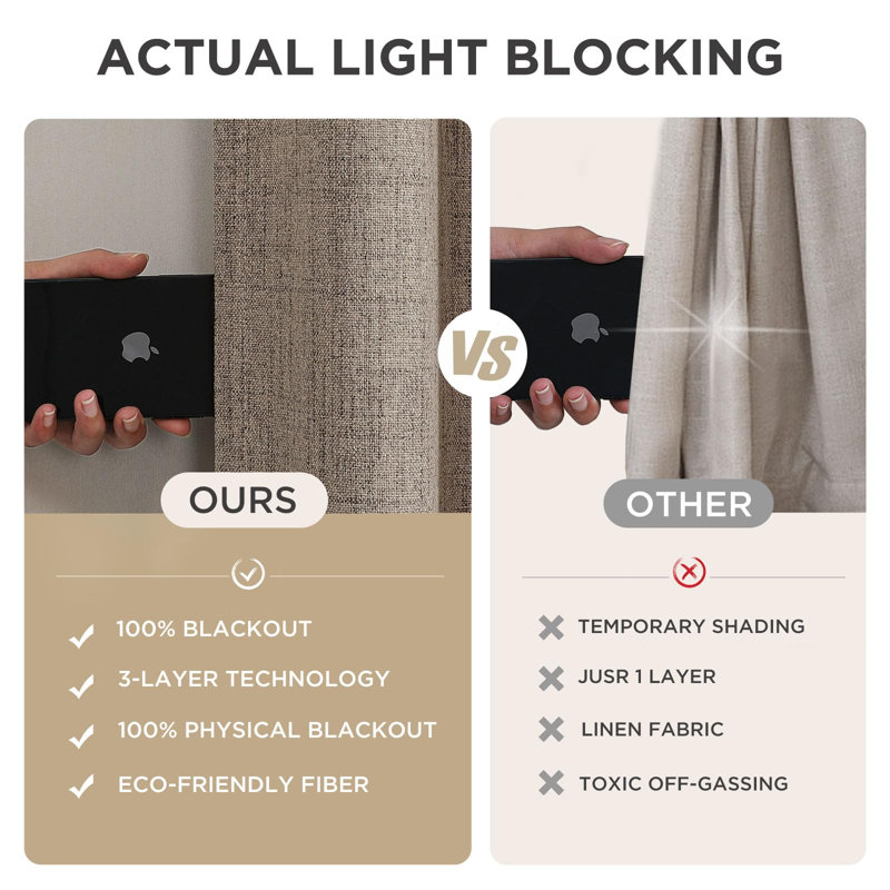 Blackout Advaith For Bedroom - 84 Inch Long 100% Light Blocking 2 Panels Set, Rod Pocket & Back Tabs Living Room Drapes, Thermal Insulated Room Darkening Window Advaith