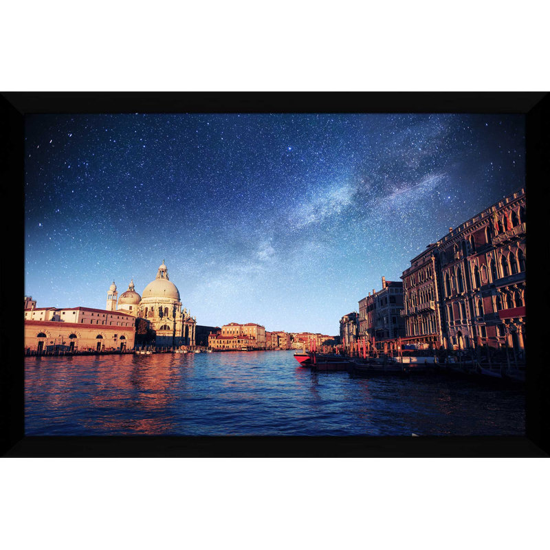 «Milky Way Sea II», reproduction d'impression encadrée, H 27,5 po x l 39,5 po x P 0,75 po, Cadre noir