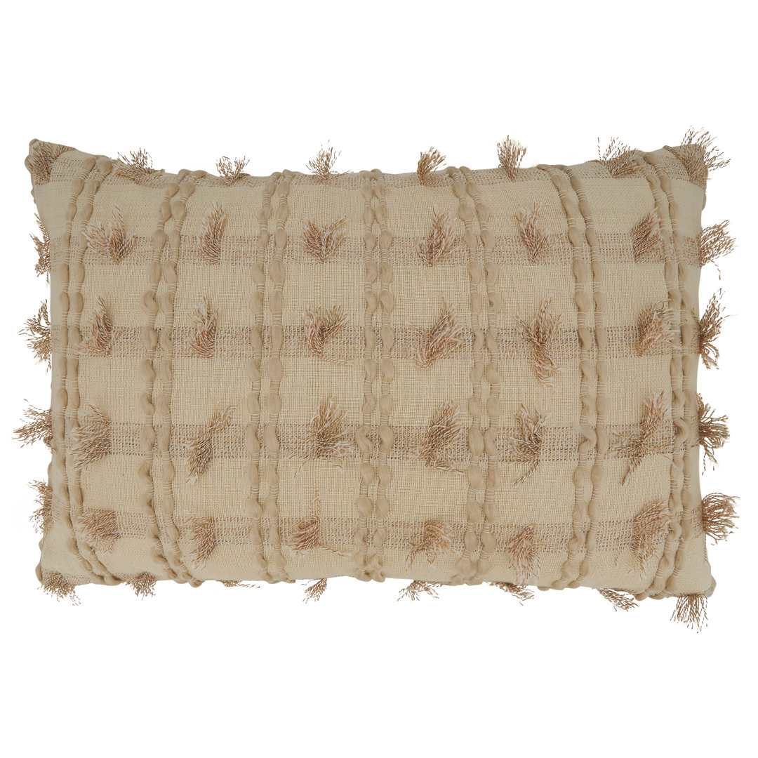 Junia Collection Fringed Cotton Throw Pillow Saro