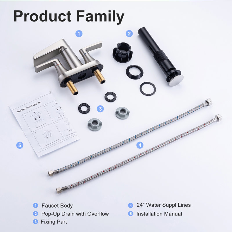 Bathroom Faucet with Drain Assembly, Brushed Nickel