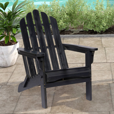 Breeona Solid Wood Folding Adirondack Chair