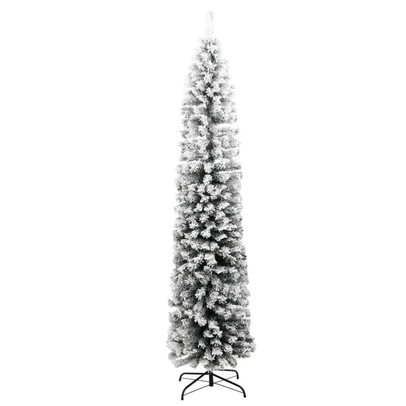 7.87' H Artificial Pine Christmas Tree, Green/White, 240 cm, Basic