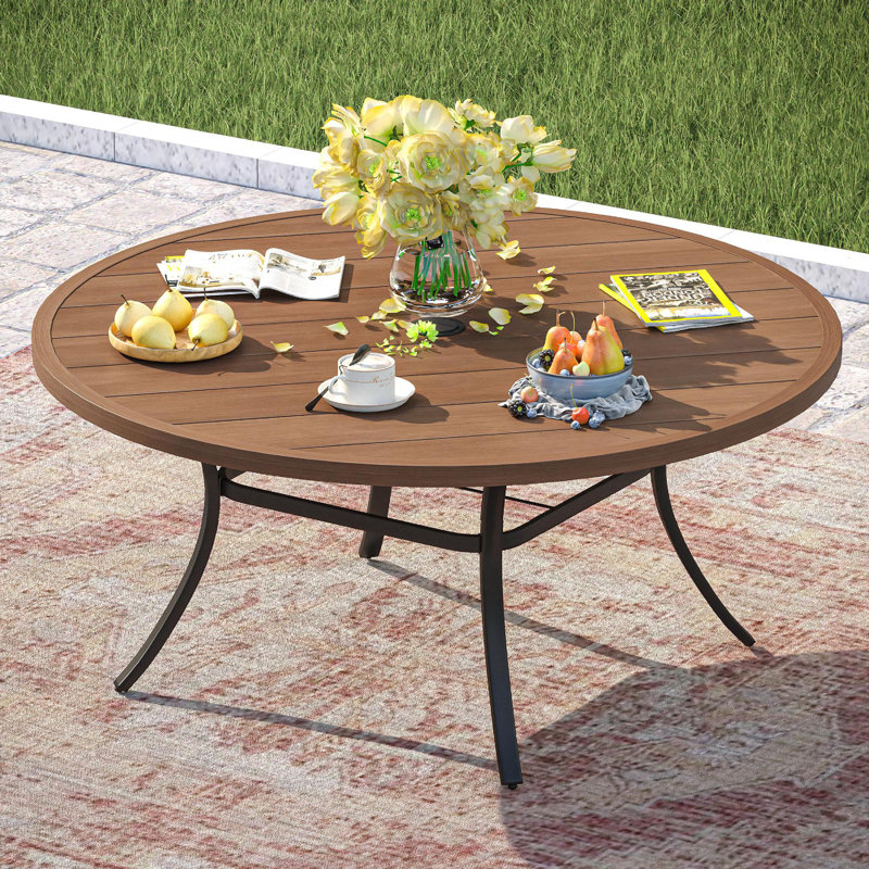 Table d'extérieur Buckleys, Bois brossé / brun