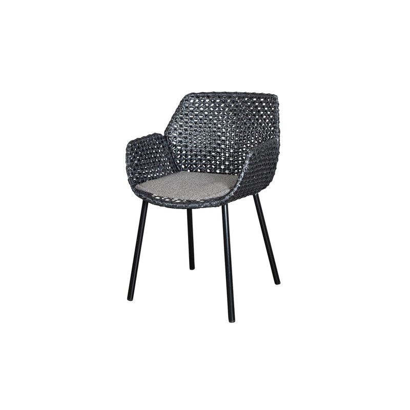 Vibe Patio Dining Armchair with Cushion, Dark Gray