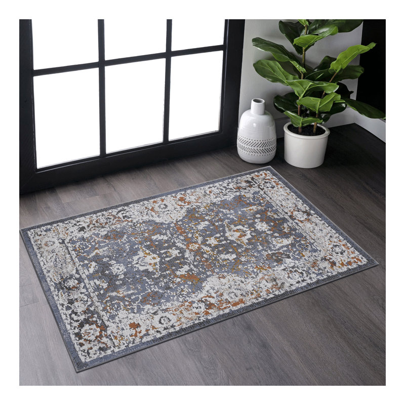 Collection Blue/Traditional Non-Shedding Living Room Bedroom Dining Home Office Stylish and Stain Resistant Area Rug
