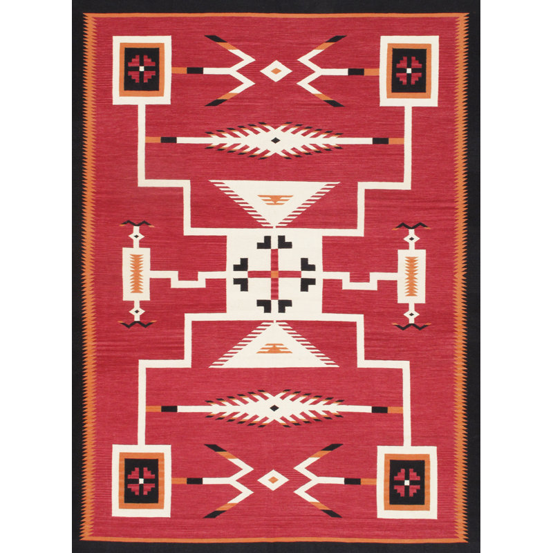 Tuscany Hand-Woven Red Wool Area Rug