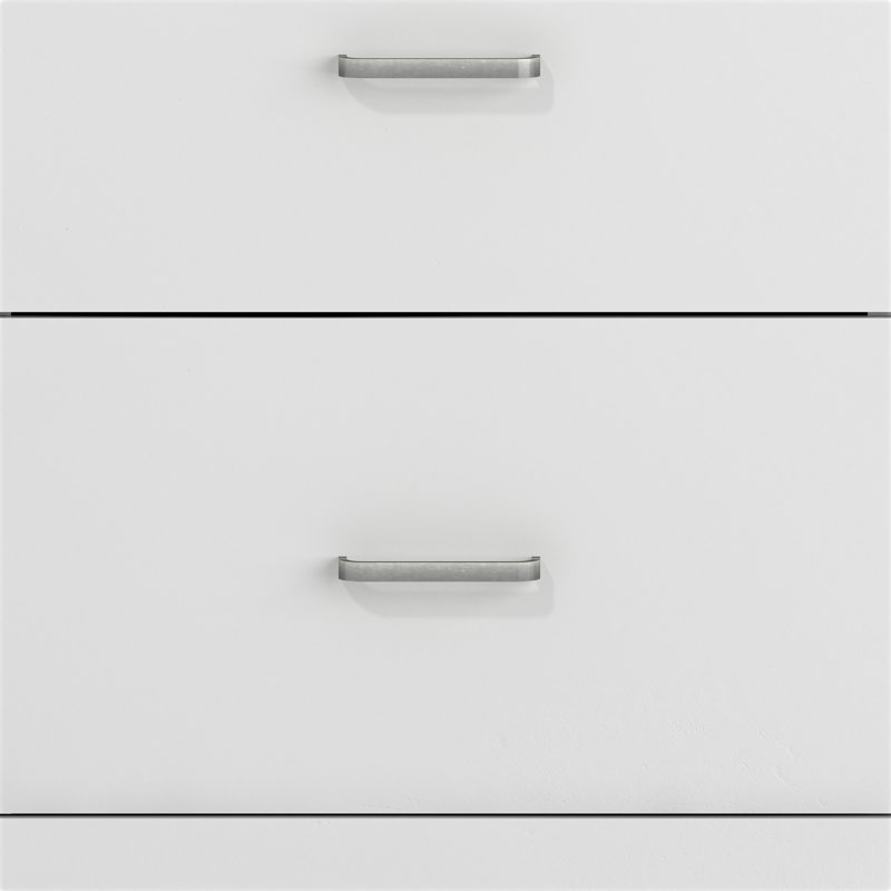 Table de chevet 2 tiroirs 23,6 po Allyannah, Blanc mat, Ensemble de 2