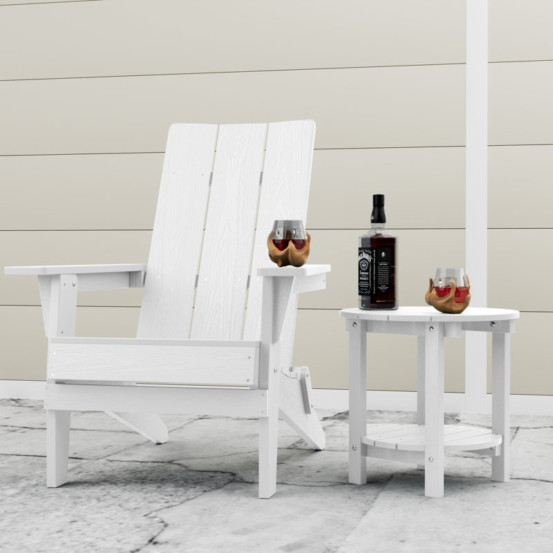 Foldable Outdoor Adirondack Set, White
