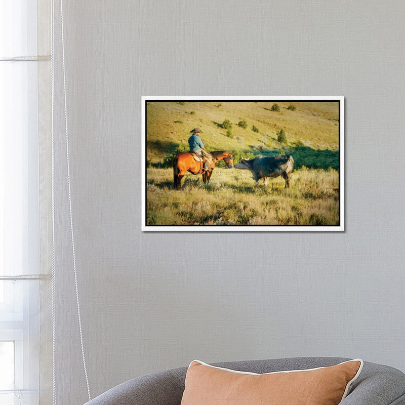 Making Friends by Rhonda Thompson - Floater Frame Print on Canvas