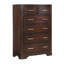 Commode haute Hudy, 6 tiroirs X poignées en métal, placage de bouleau-114018782
