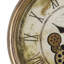 Horloge, horloge murale ronde 23 po, mécanisme d'engrenage, brun antique, transitionnel-1384870434