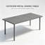 6-Person Rectangular Garden Dining Table, 165 x 80cm Outdoor Table with Metal Slatted Top