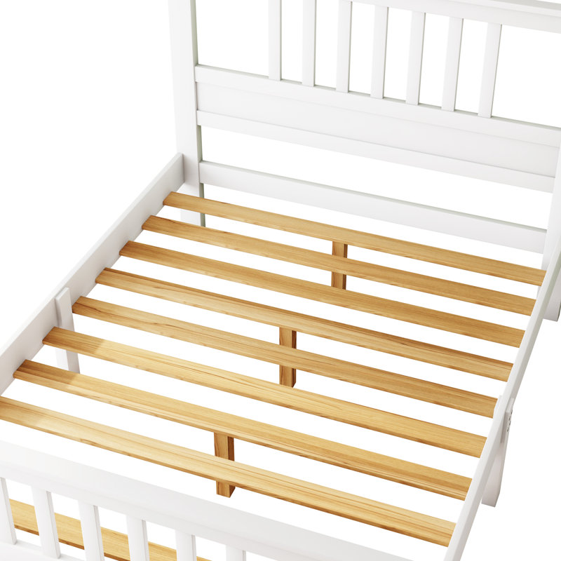 Esteban Wood Platform Bed with Headboard, Twin, White