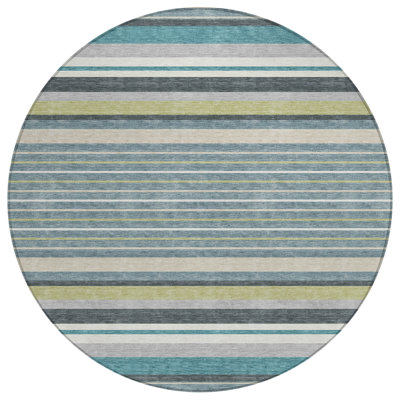 Machine Washable Indoor/Outdoor Drennen ACN2330 Stripes Rug