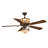 Josefina 56 in. Burnished Bronze Indoor Rod Mount Rustic Ceiling Fan with Reversible Rosewood-Dark Walnut Blades, LED Lighted Wildlife Motor Housing and Remote Control Included, 3 Speeds,  AC Motor-23966751