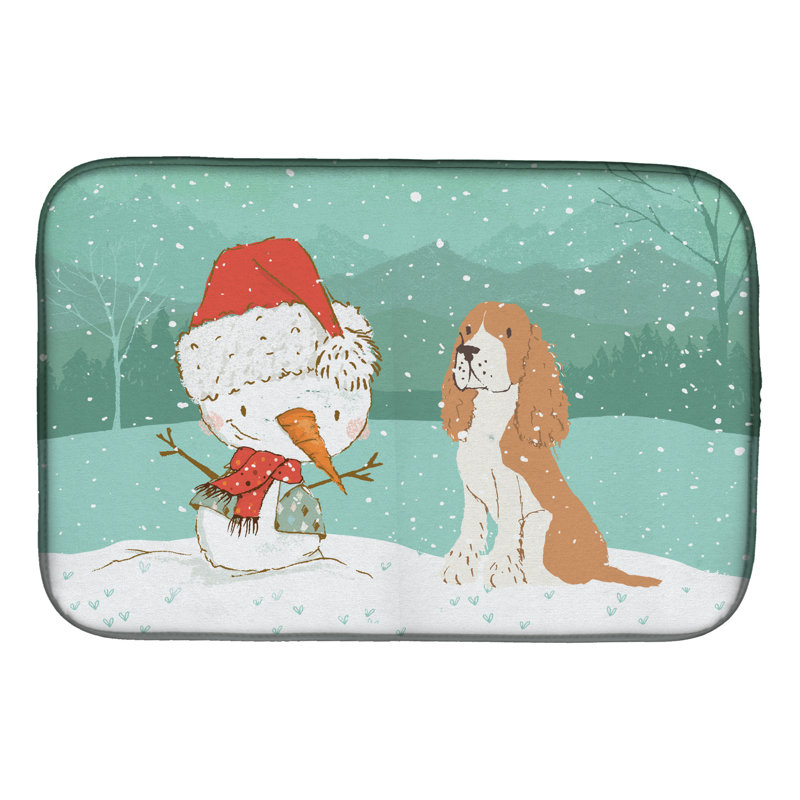 Snowman Christmas, Brown/White Spaniel