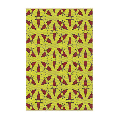 Tapis zone beige à motifs