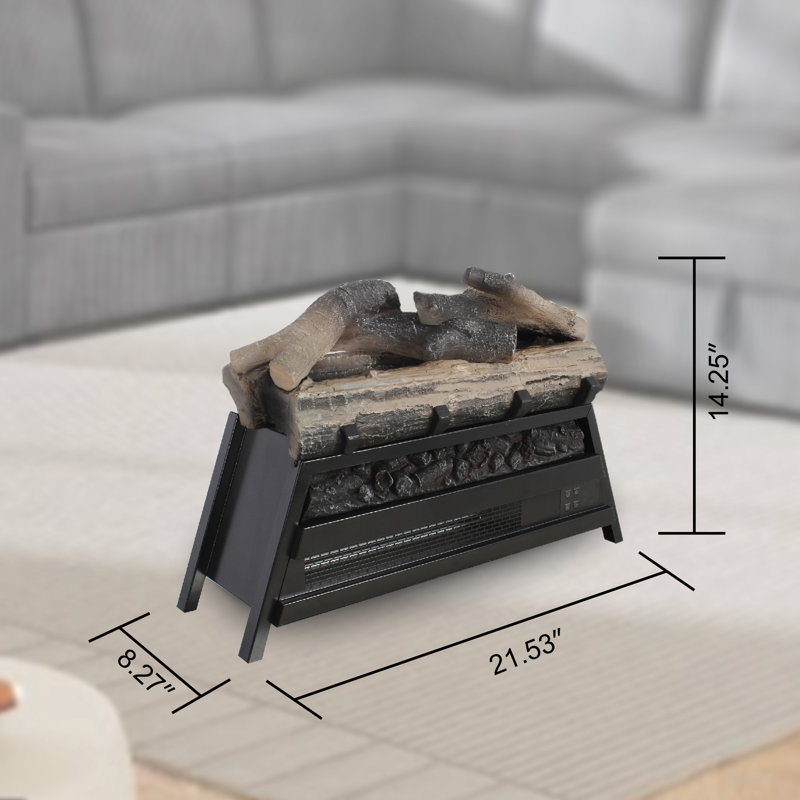 23" Electric Fireplace With Infrared Heater, 3D Log Insert, 1500W 5000 , Adjustable Flame, 11 Temp Settings, Remote Control, For Indoor Use 23 Inch, Heating, 1500W/5000 Remote, /Ul , Craft Room