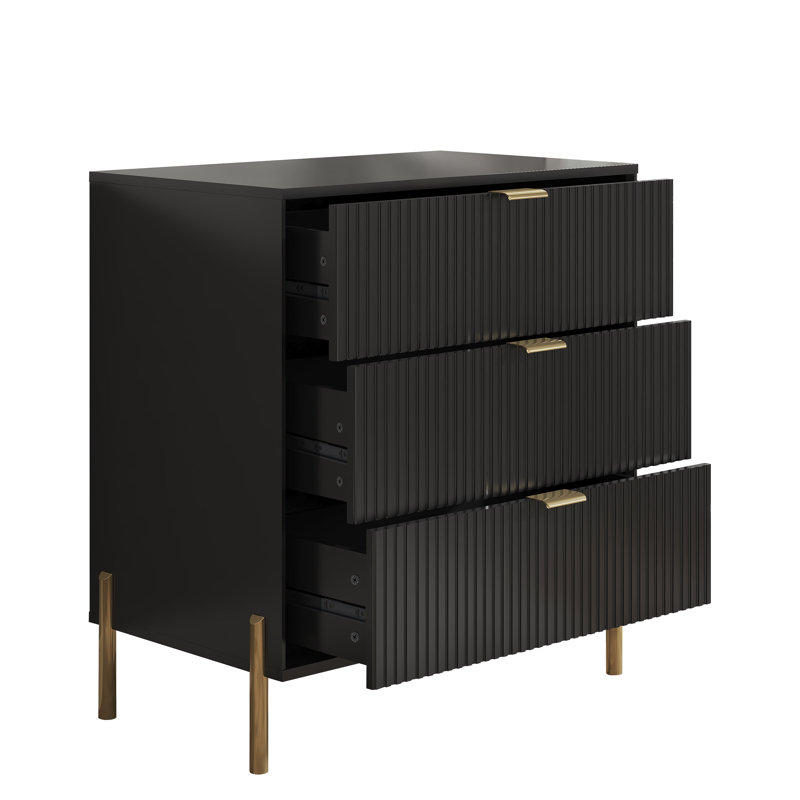 Williamsville 29'' W Nightstand, Gold/Black