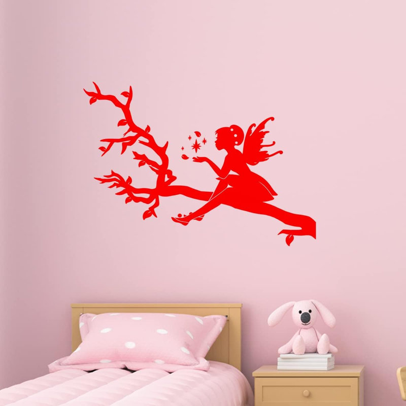 Non-Wall Damaging Wall Decal, 13" H x 18" W, Red