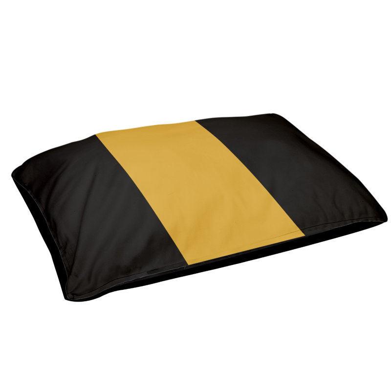 Coussin d'extérieur pour chien Maryland, Petit (l 28 po x P 18 po x H 6 po), Noir / or
